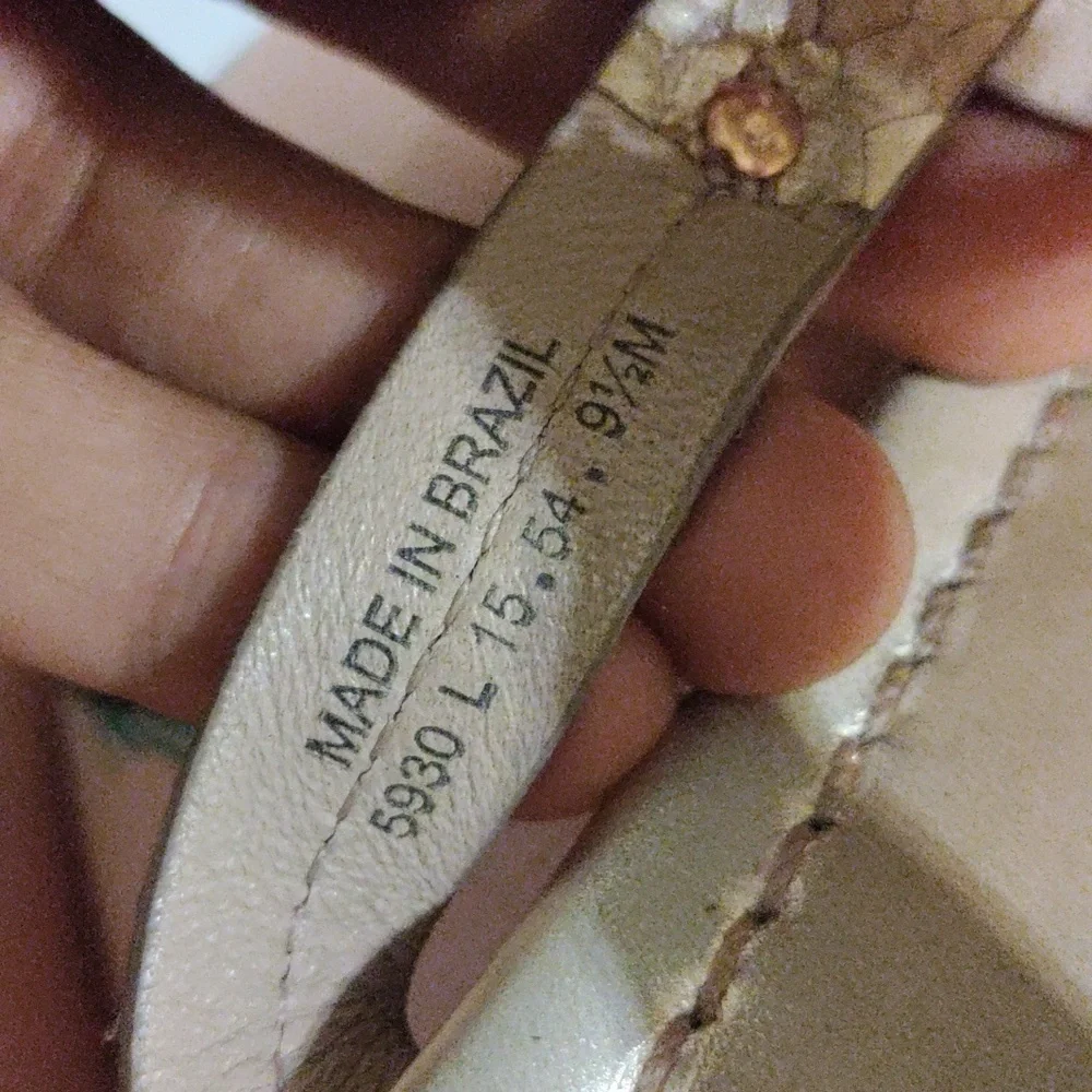 Tory Burch Metallic Gold Tumbled Miller Sandals Size 10